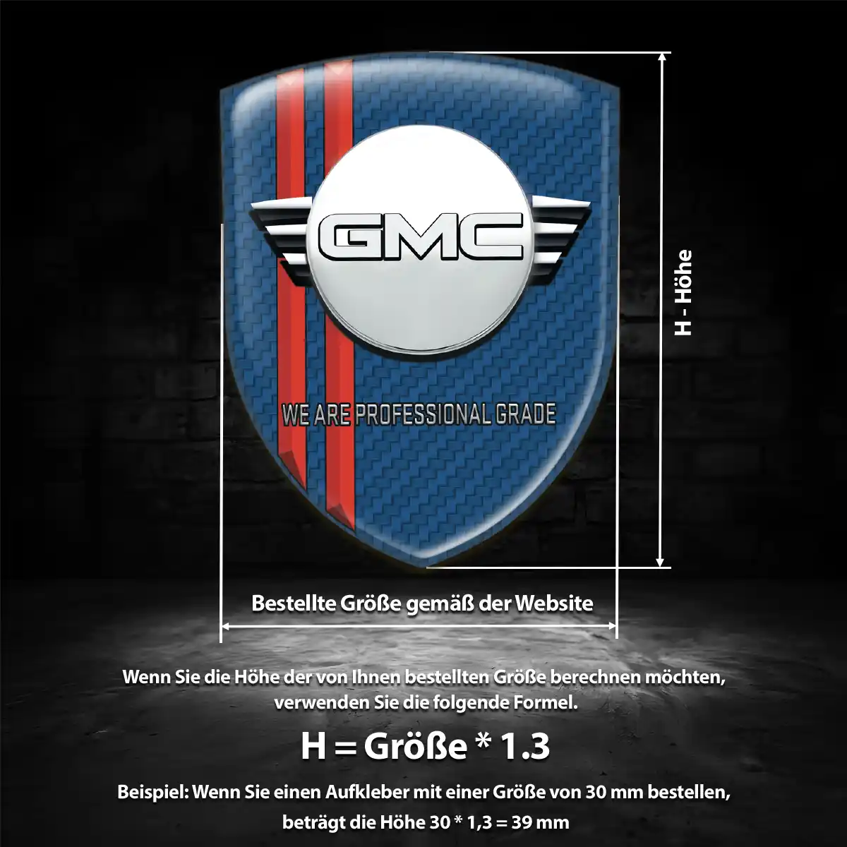 GMC Aufkleber 3D Gel Wappen Luxus-Edition