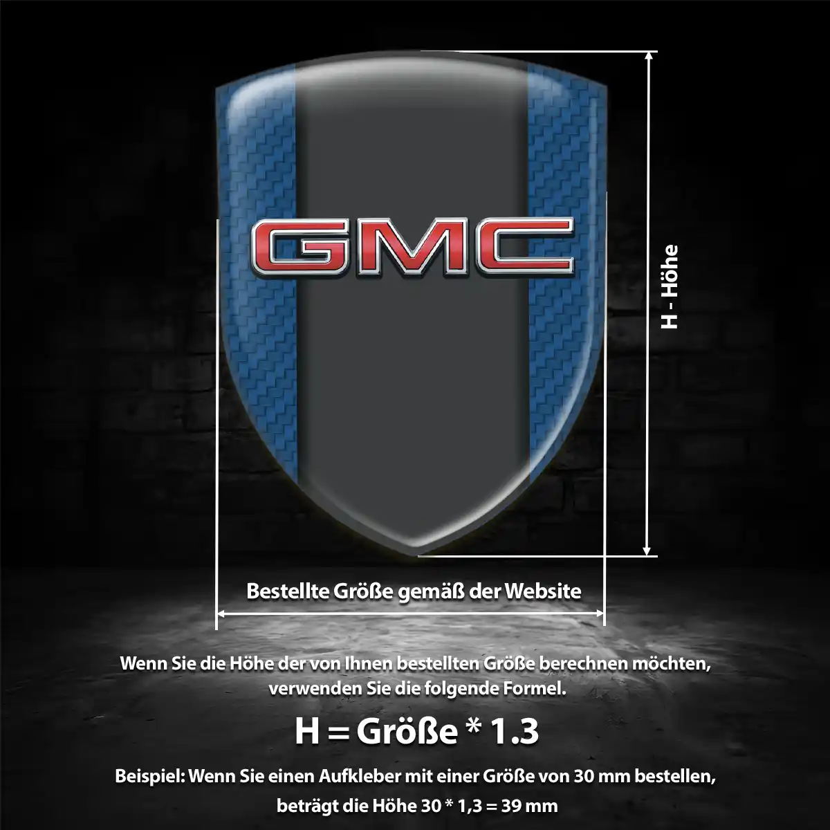 GMC Aufkleber 3D Gel Wappen Markenedition