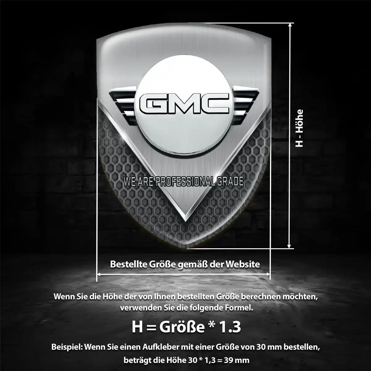 GMC Aufkleber 3D Gel Wappen Premiumqualität