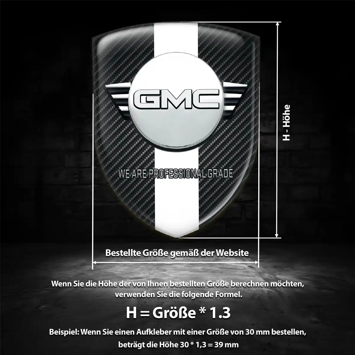 GMC Aufkleber Emblem Hochwertiges Harz