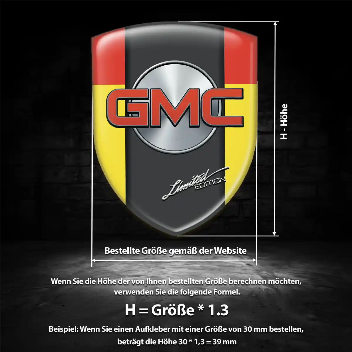 GMC Aufkleber Emblem Limitierte Auflage