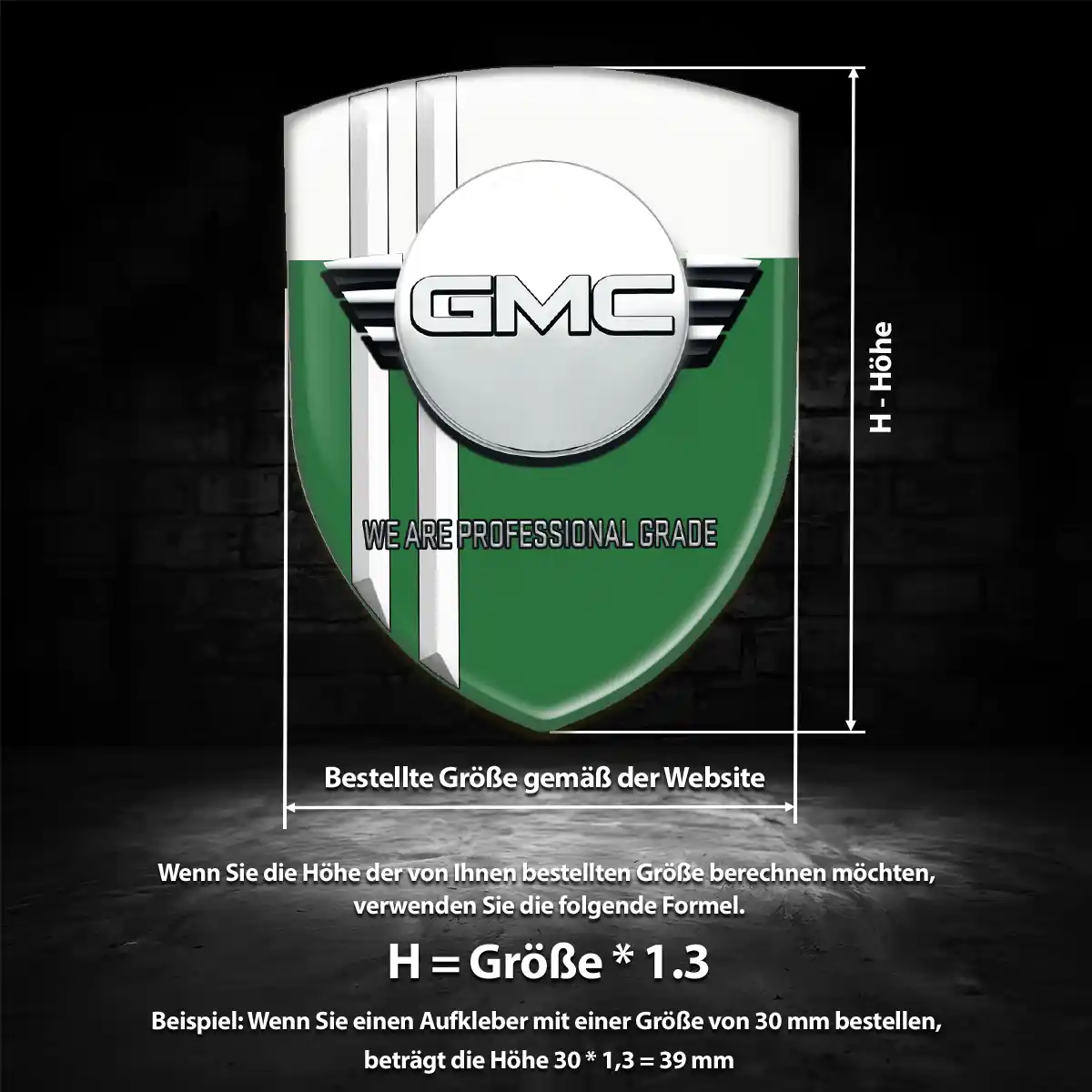 GMC Aufkleber Emblem Premiumqualität