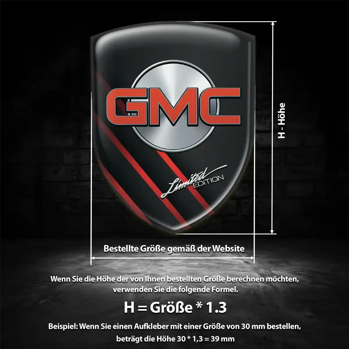 GMC Aufkleber Emblem Tuningfahrzeug