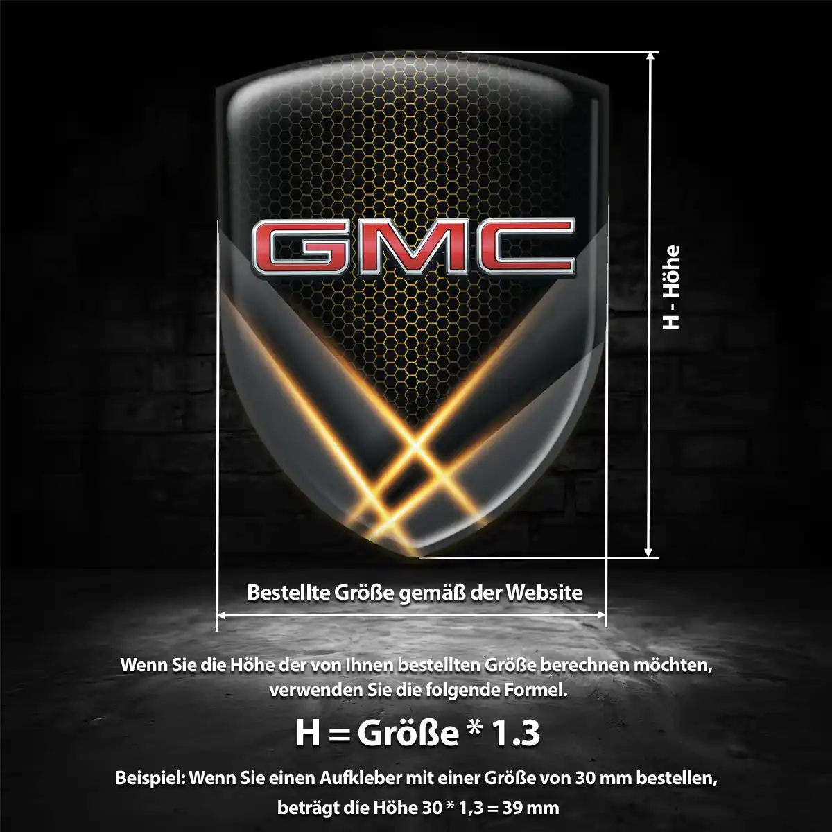 GMC Aufkleber Emblem Wappen Auto Hochwertiges Harz