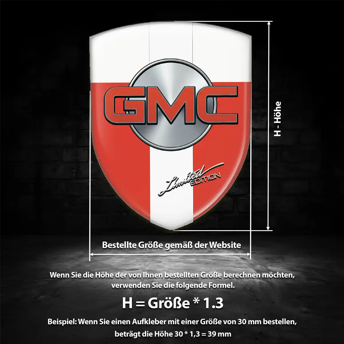 GMC Aufkleber Emblem Wappen Auto Interieurdesign