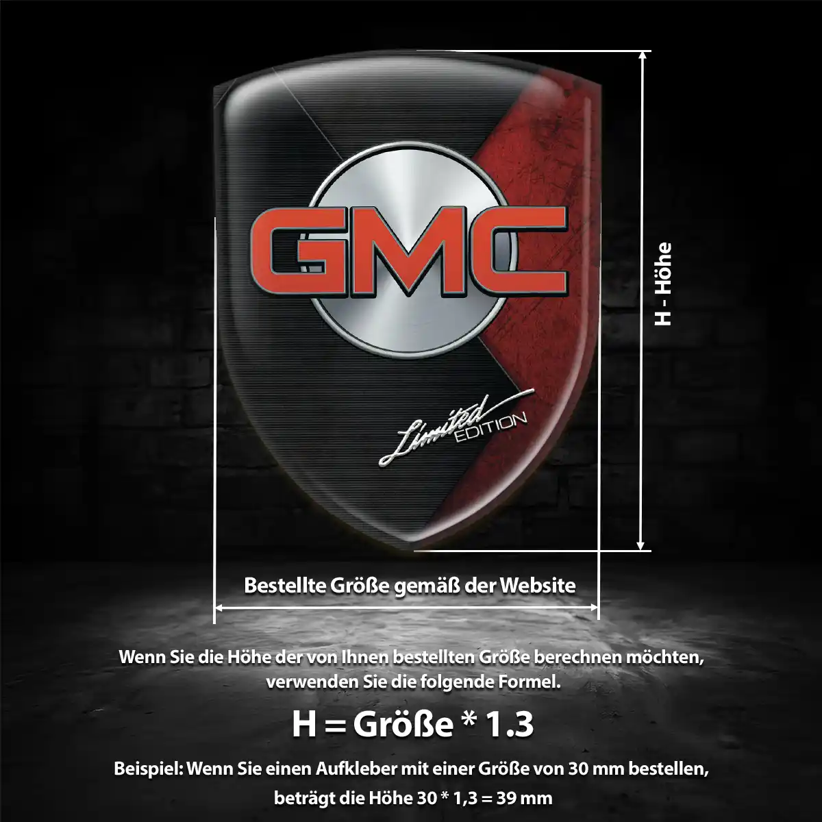 GMC Aufkleber Emblem Wappen Auto Premiumqualität