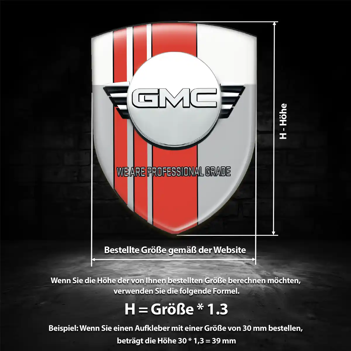 GMC Aufkleber Emblem Wappen Elegantes Design