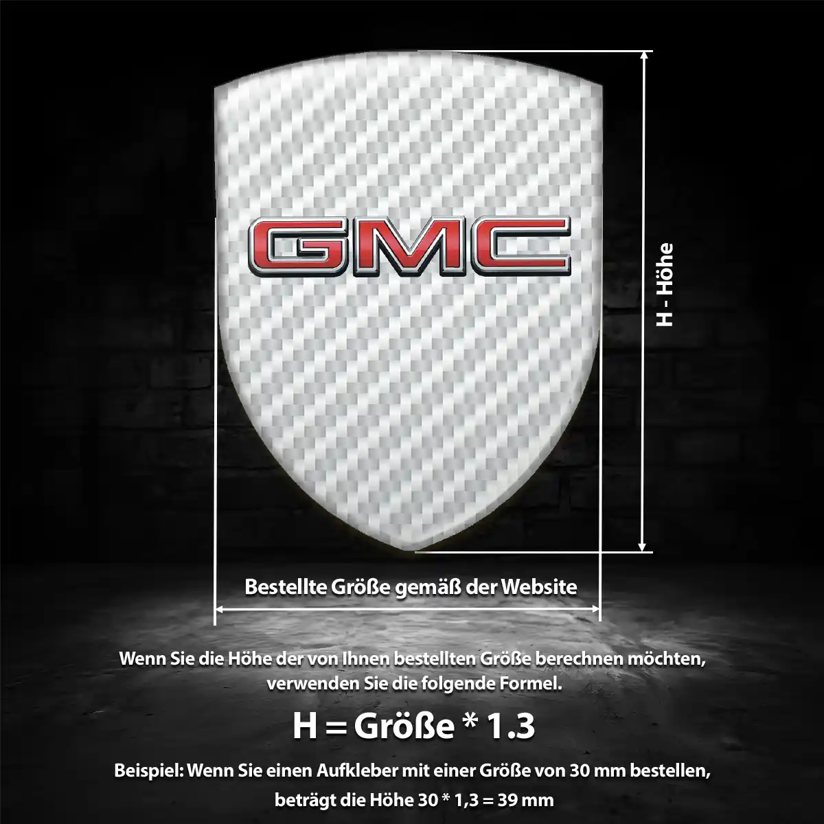 GMC Aufkleber Emblem Wappen Interieurdesign
