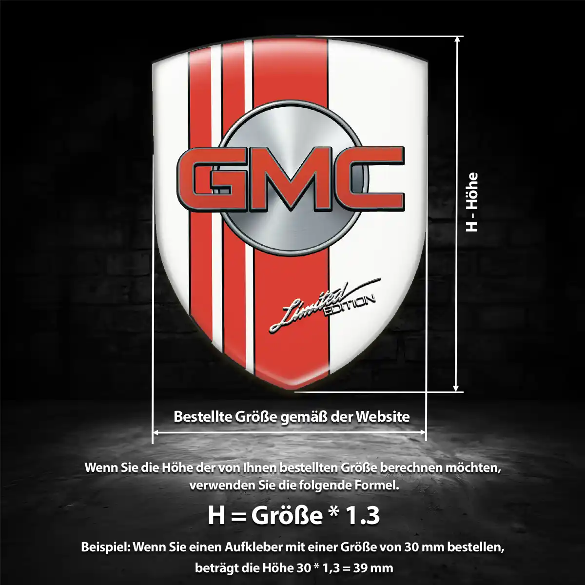 GMC Aufkleber Emblem Wappen Luxus-Edition