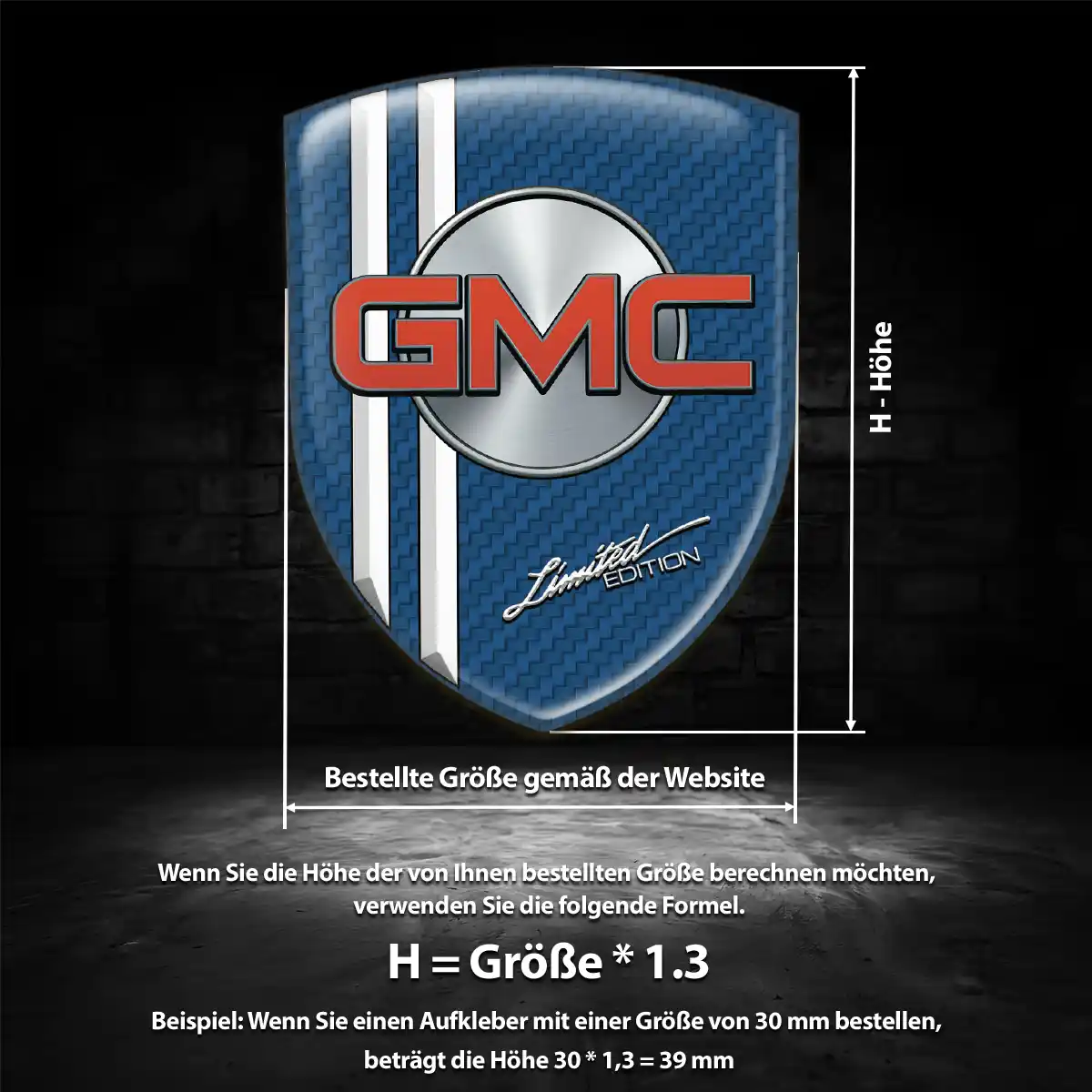 GMC Aufkleber Emblem Wappen Premium-Edition