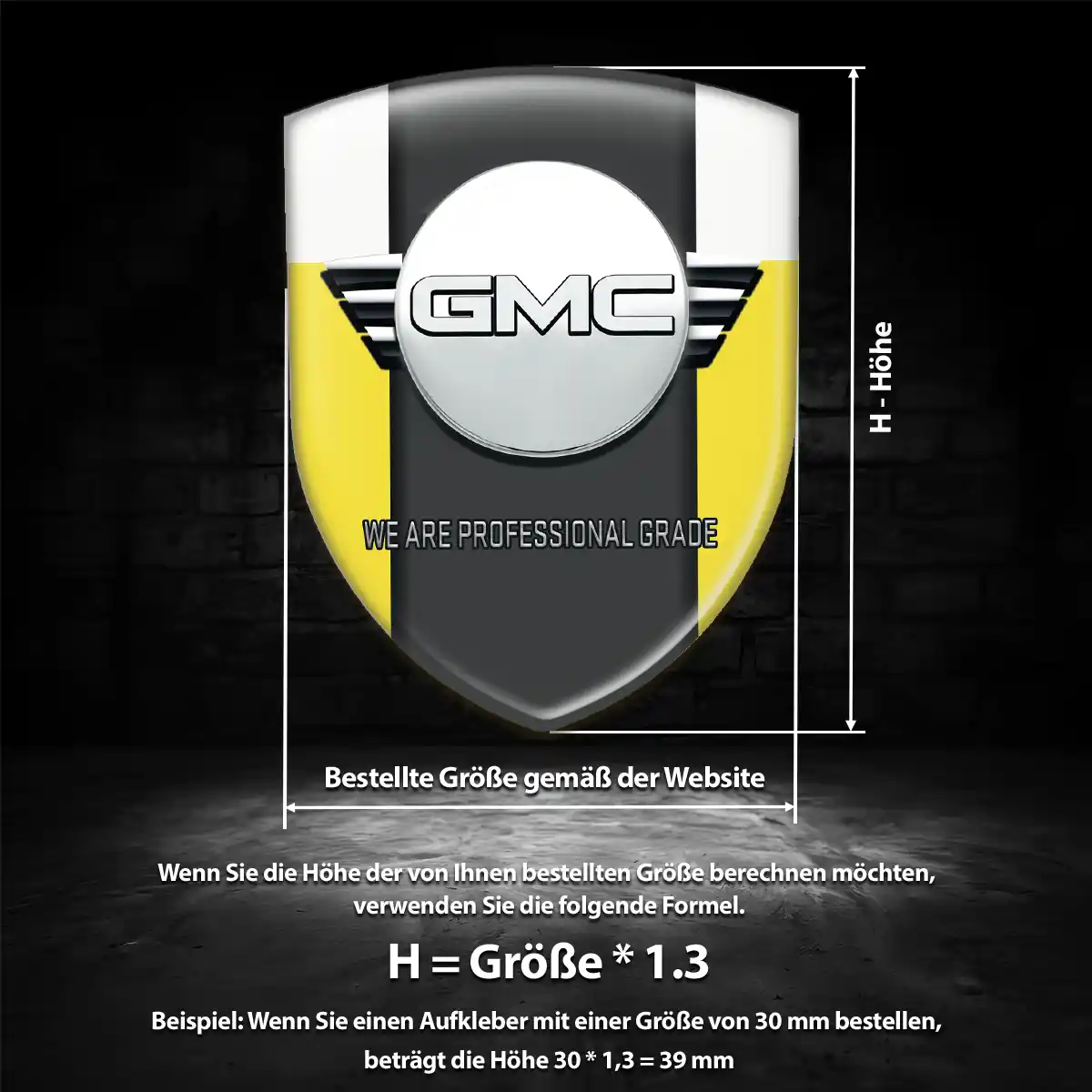 GMC Aufkleber Emblem Wappen Tuningfahrzeug