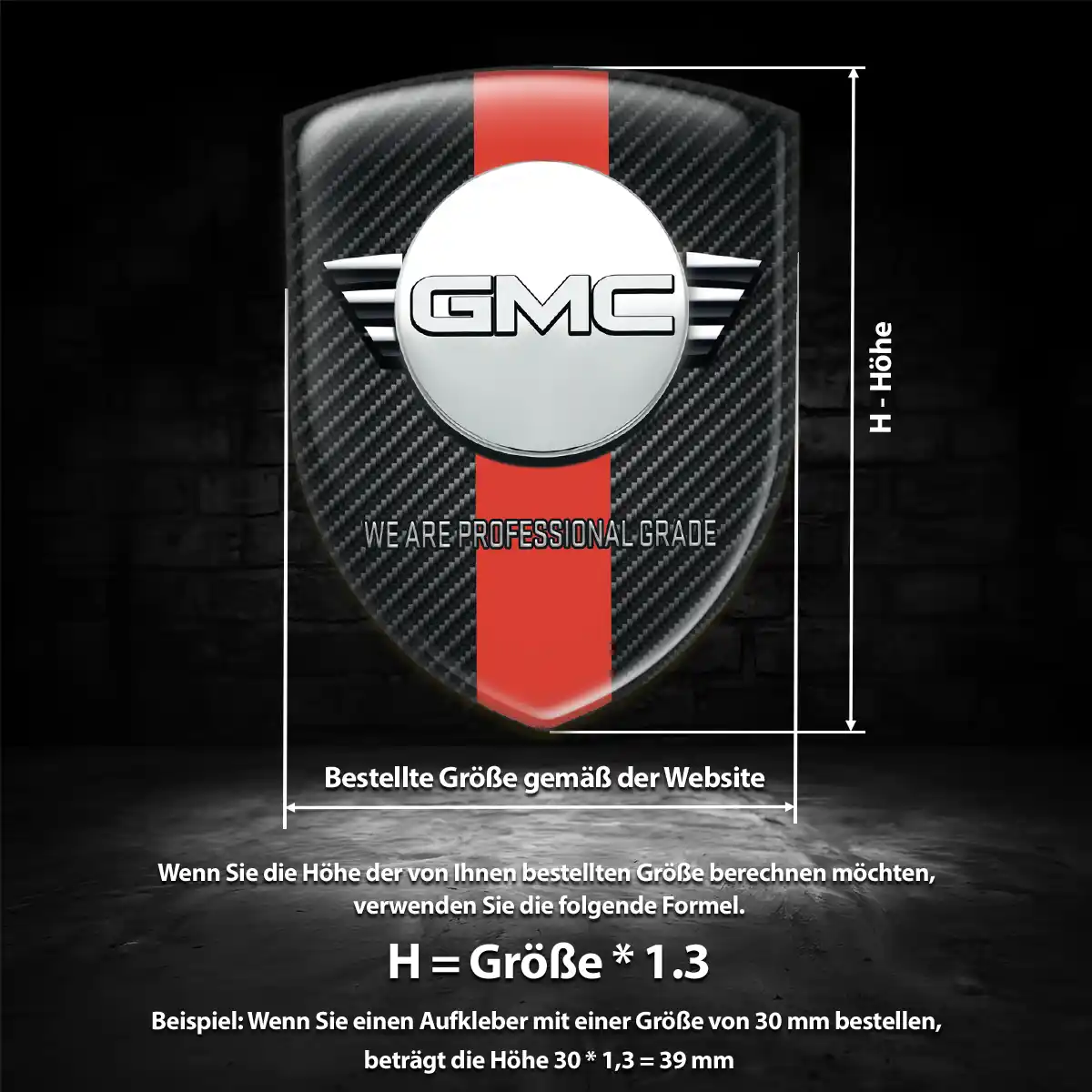 GMC Aufkleber Embleme Silikon Auto Interieurdesign