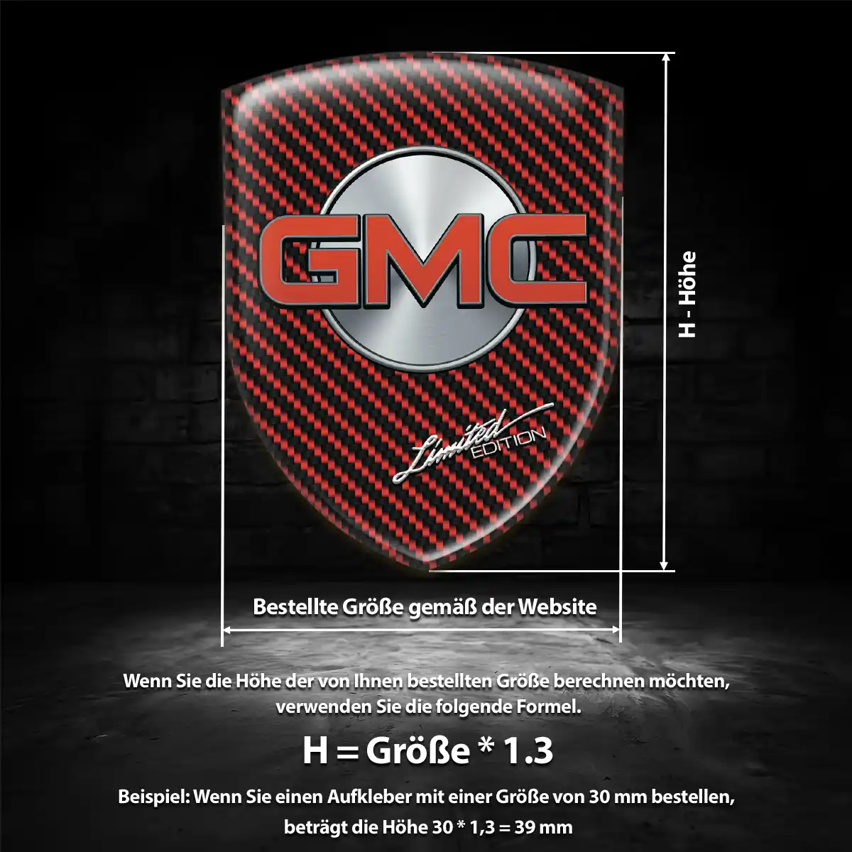GMC Aufkleber Embleme Silikon Auto Markenedition