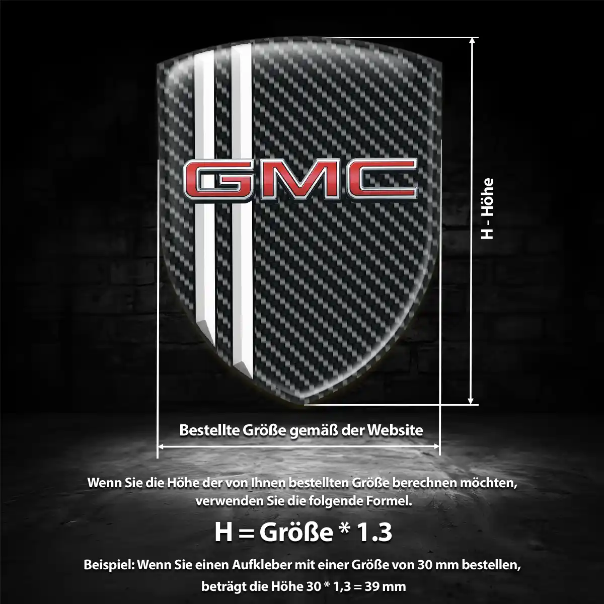 GMC Aufkleber Embleme Silikon Auto Premiumqualität