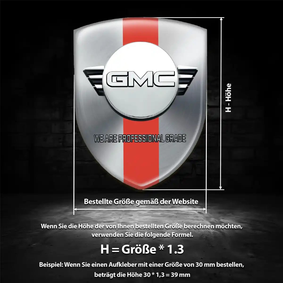 GMC Aufkleber Embleme Silikon Edles Design