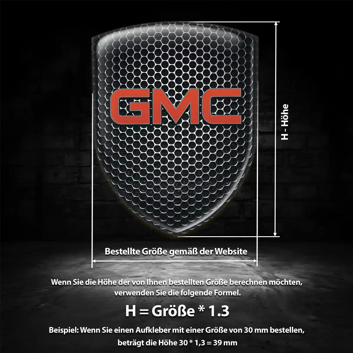 GMC Aufkleber Embleme Silikon Elegantes Design