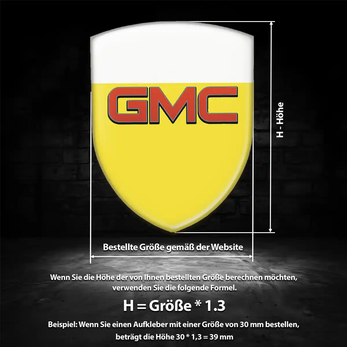 GMC Aufkleber Embleme Silikon Exterieurdesign