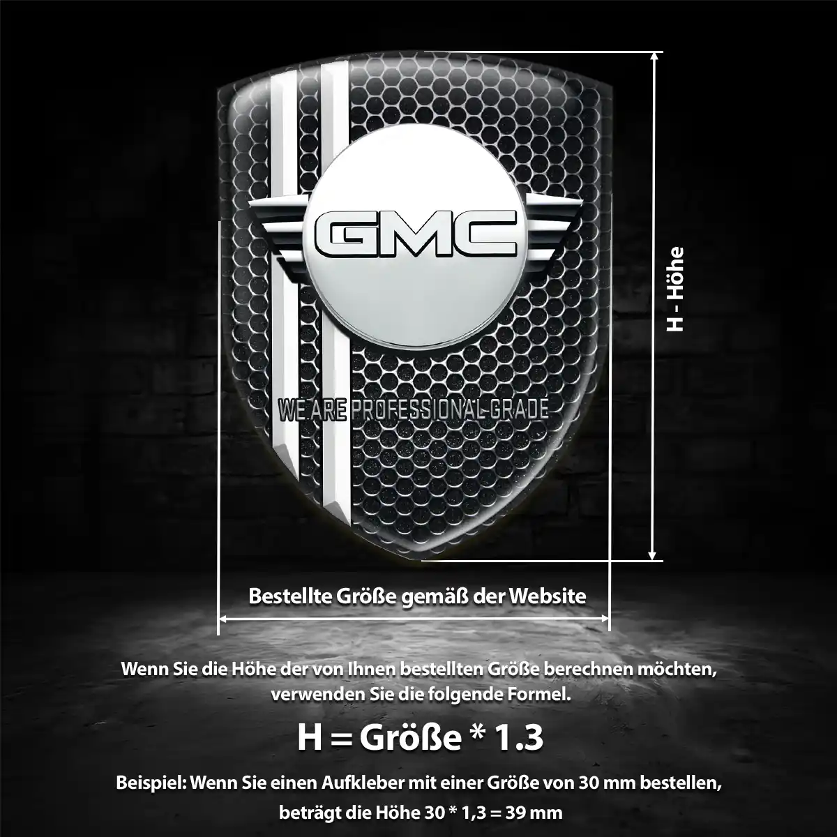 GMC Aufkleber Embleme Silikon Hochwertiges Harz
