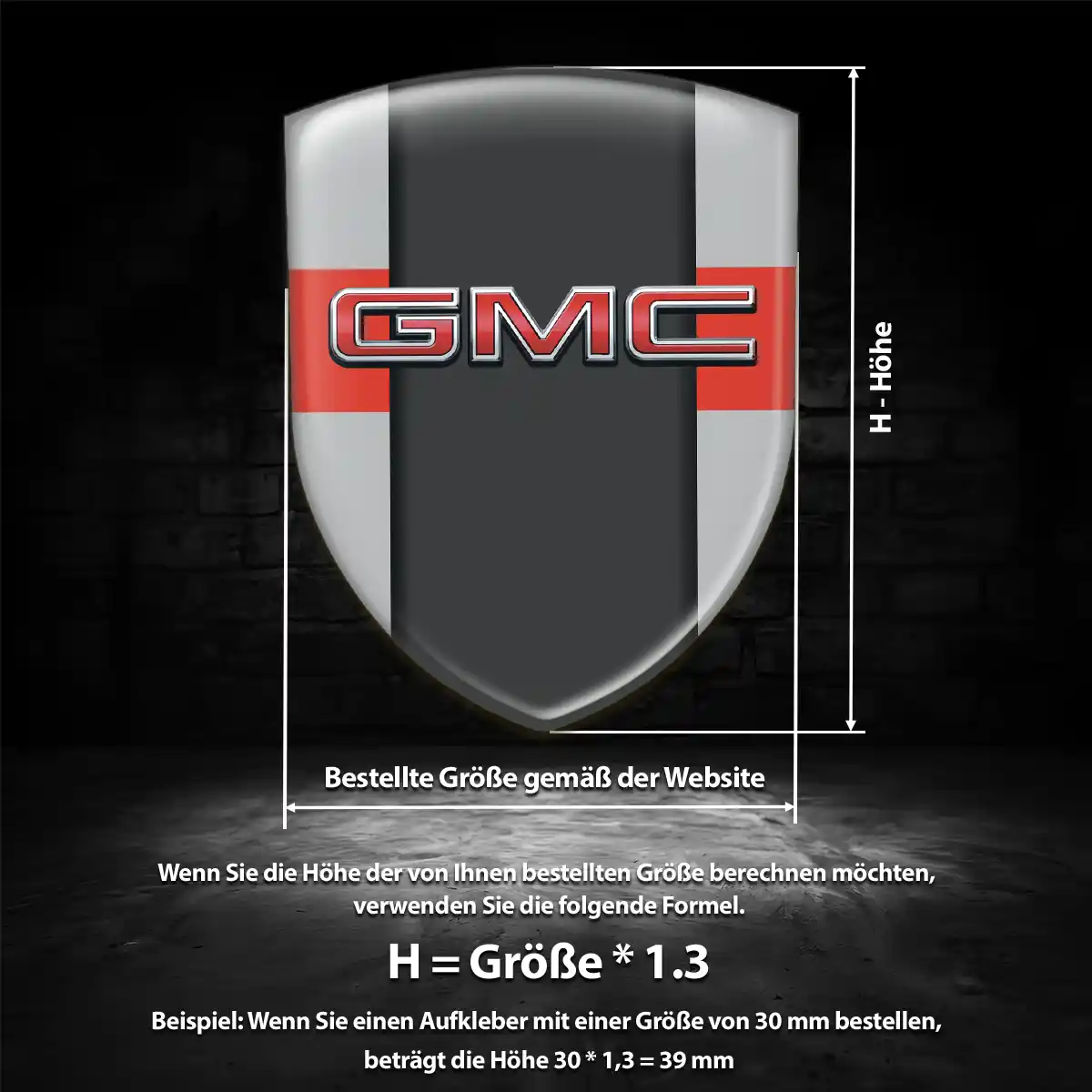 GMC Aufkleber Embleme Silikon Interieurdesign