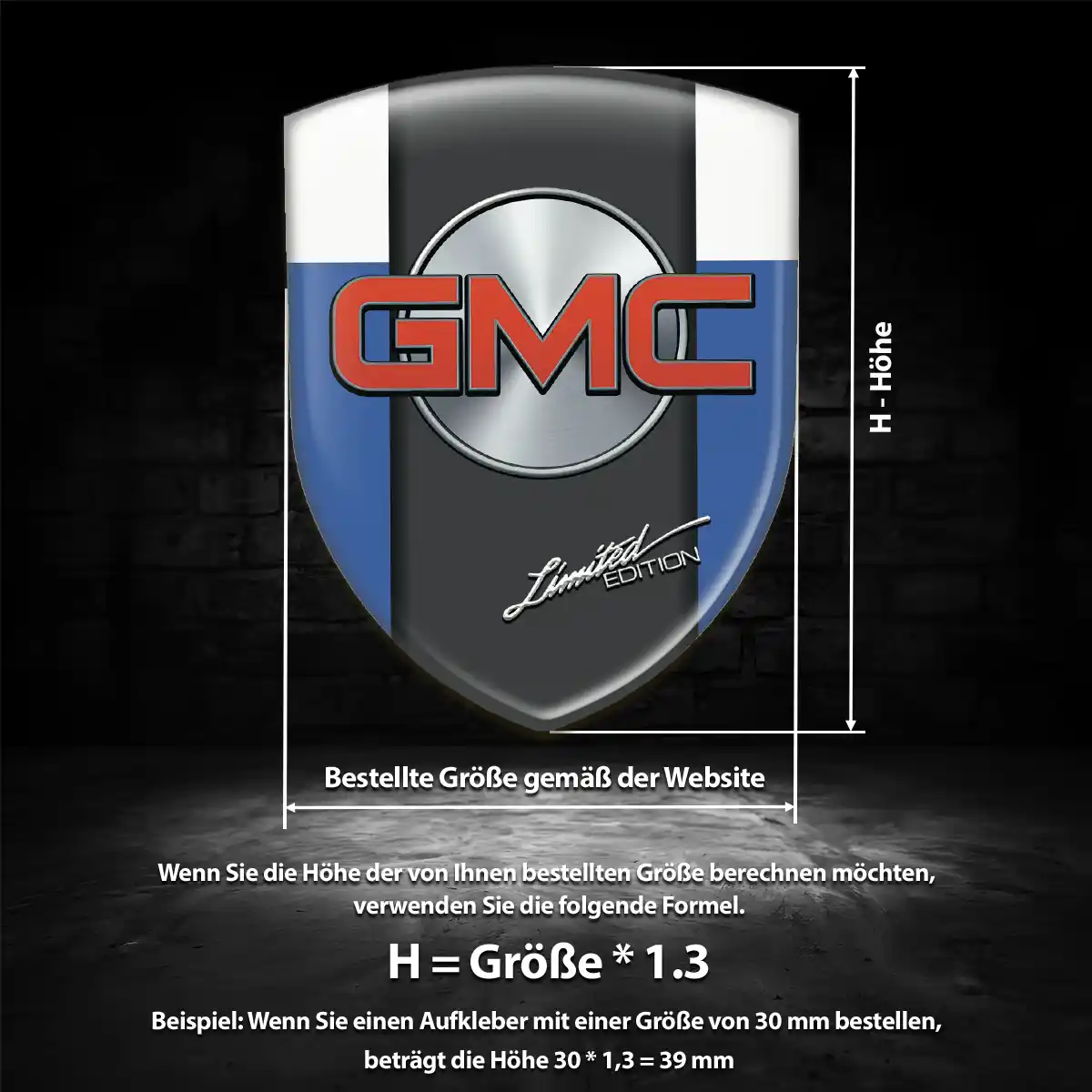 GMC Aufkleber Embleme Silikon Luxus-Edition
