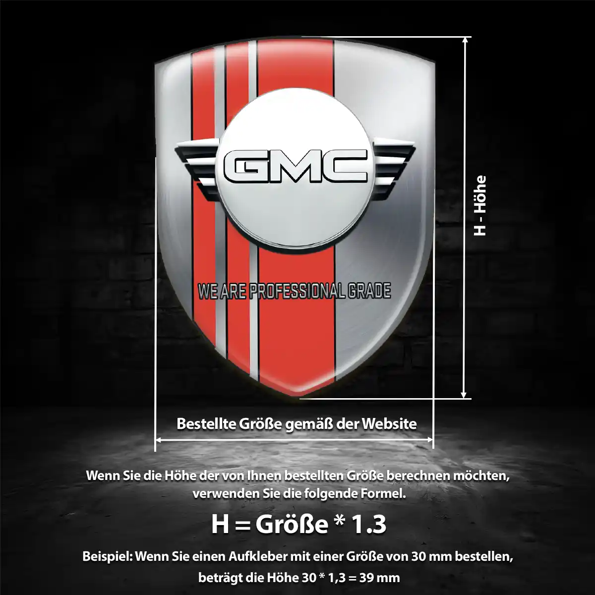 GMC Aufkleber Embleme Silikon Premium-Edition