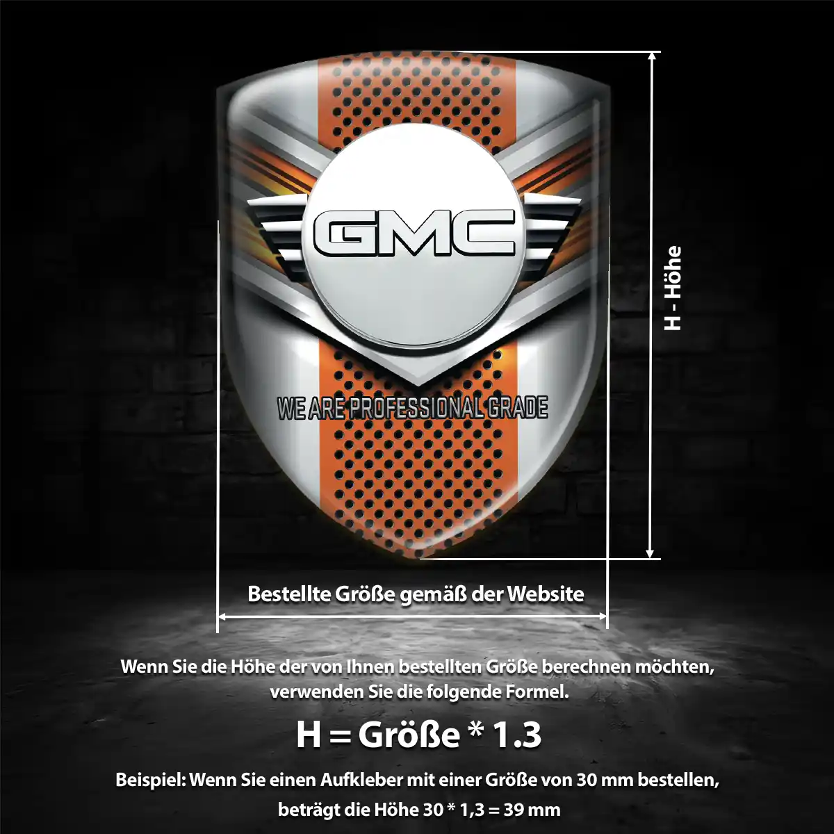 GMC Aufkleber Embleme Silikon Stilvolles Design