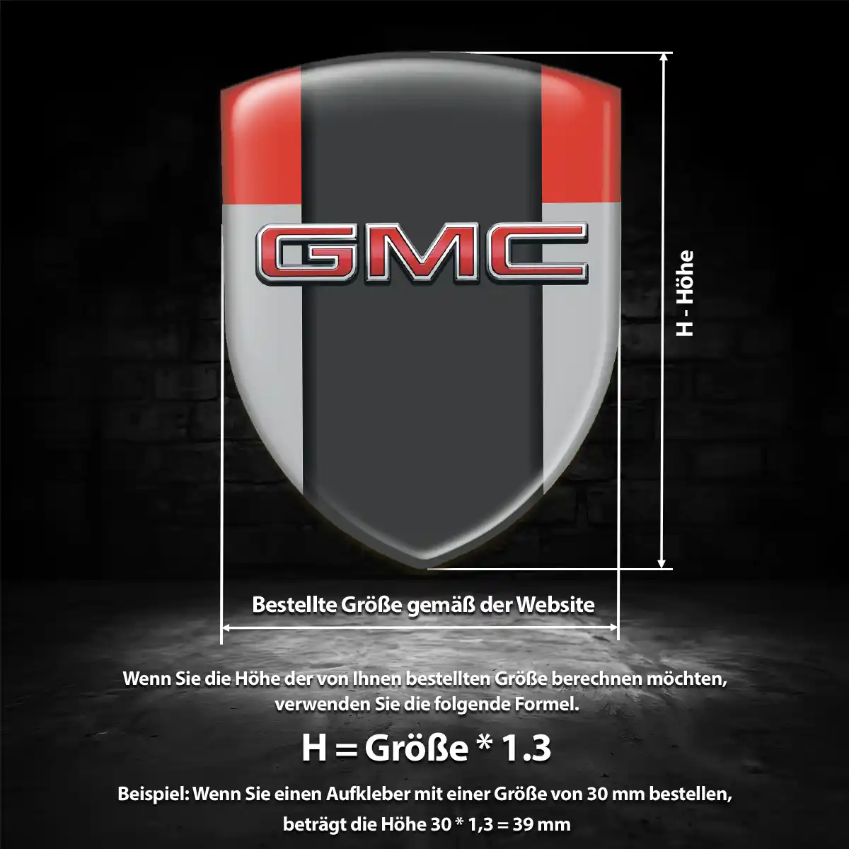 GMC Aufkleber Hochwertiges Harz