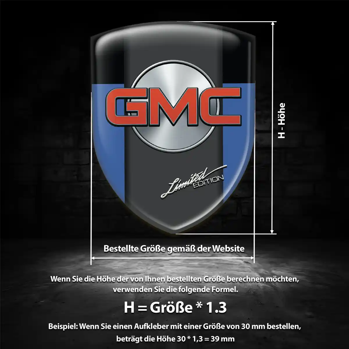 GMC Aufkleber Interieurdesign