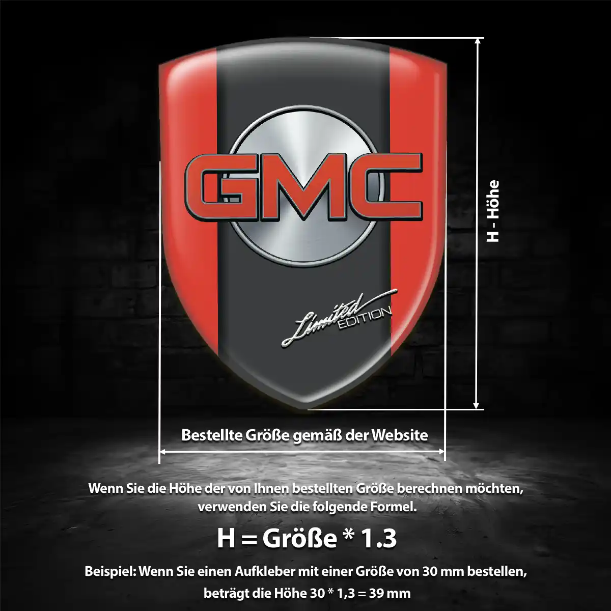 GMC Aufkleber Silikon Embleme Auto Elegantes Design