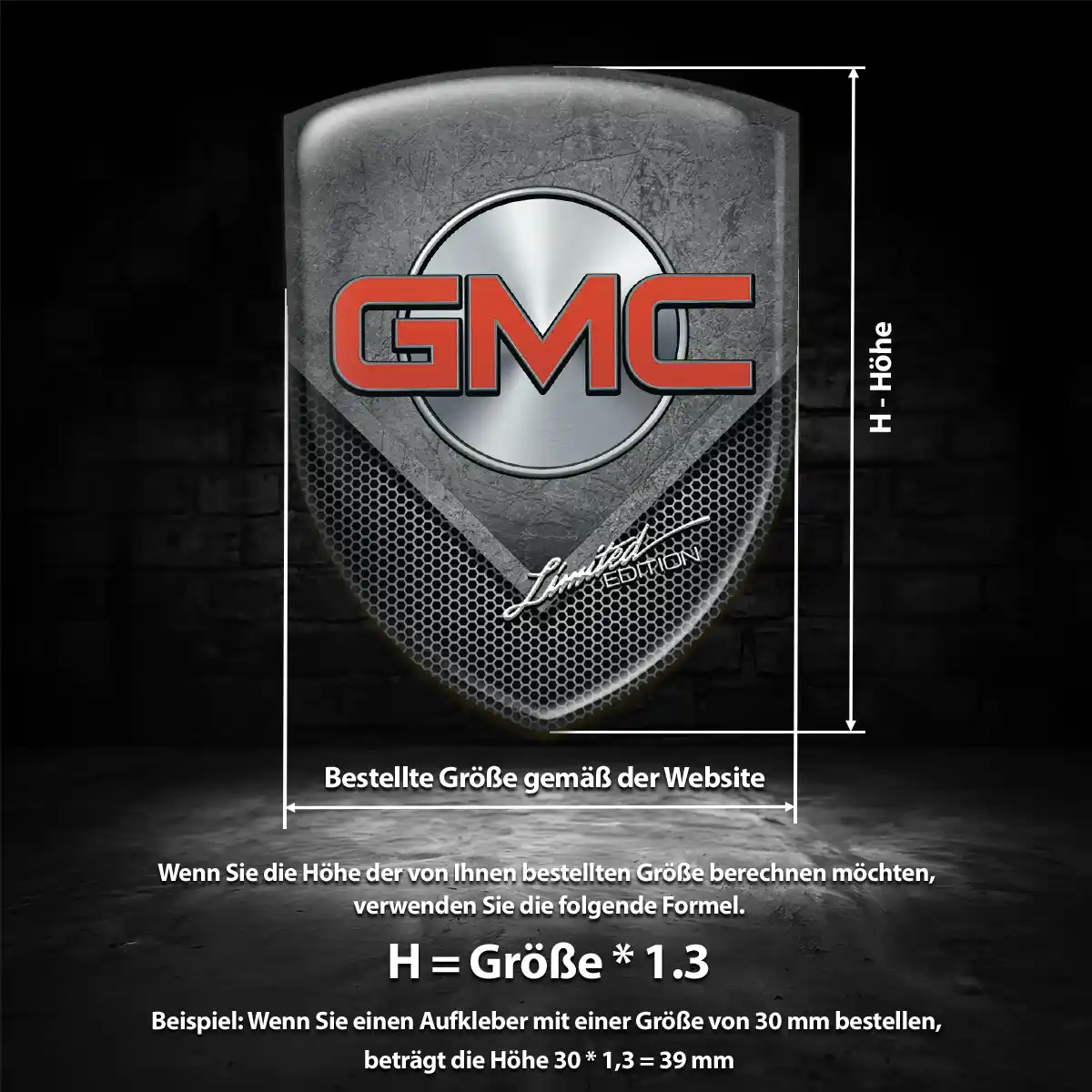 GMC Aufkleber Silikon Embleme Auto Exterieurdesign