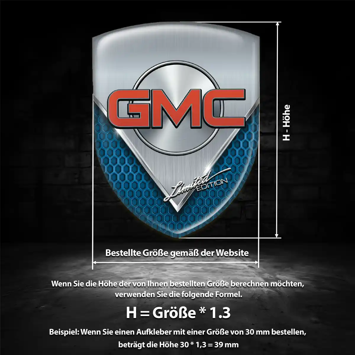 GMC Aufkleber Silikon Embleme Auto Hochwertiges Harz