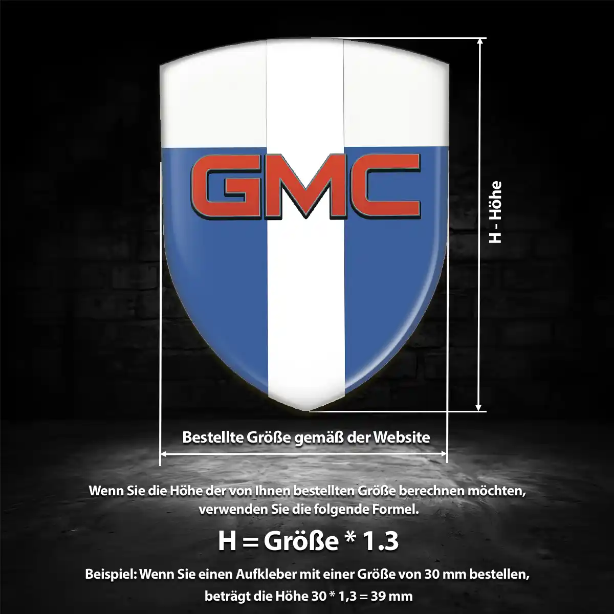 GMC Aufkleber Silikon Embleme Auto Interieurdesign