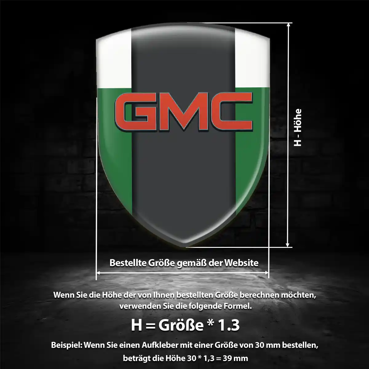GMC Aufkleber Silikon Embleme Auto Limitierte Auflage