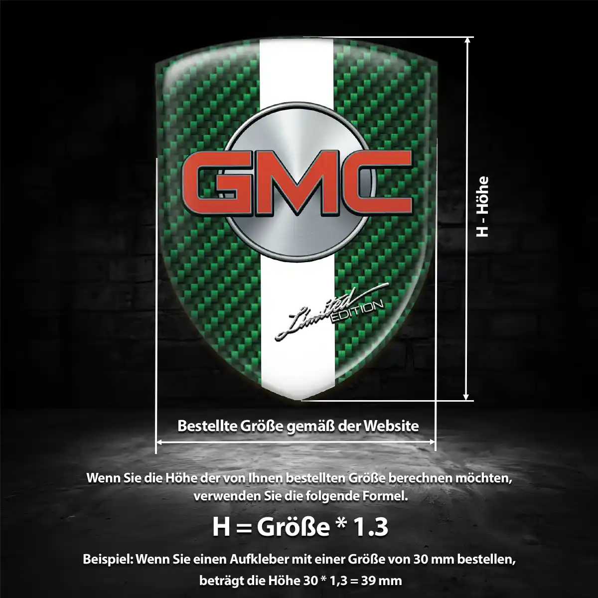 GMC Aufkleber Silikon Embleme Auto Markenedition