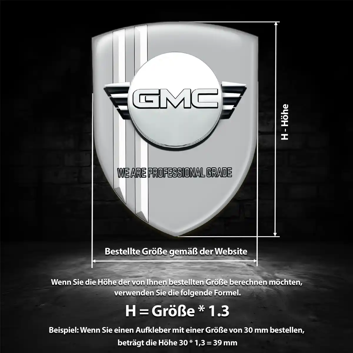 GMC Aufkleber Silikon Embleme Auto Tuningfahrzeug
