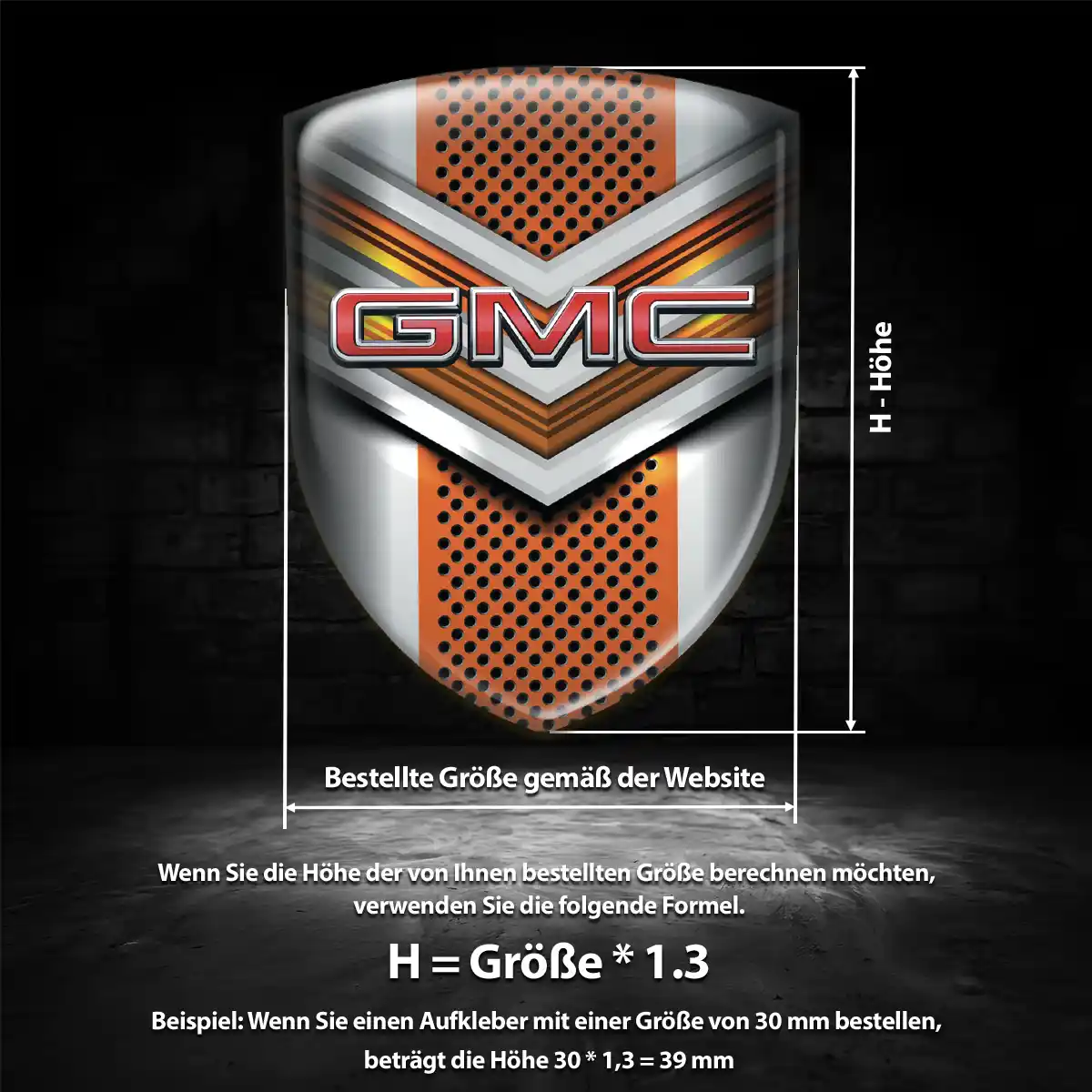 GMC Aufkleber Silikon Embleme Edles Design