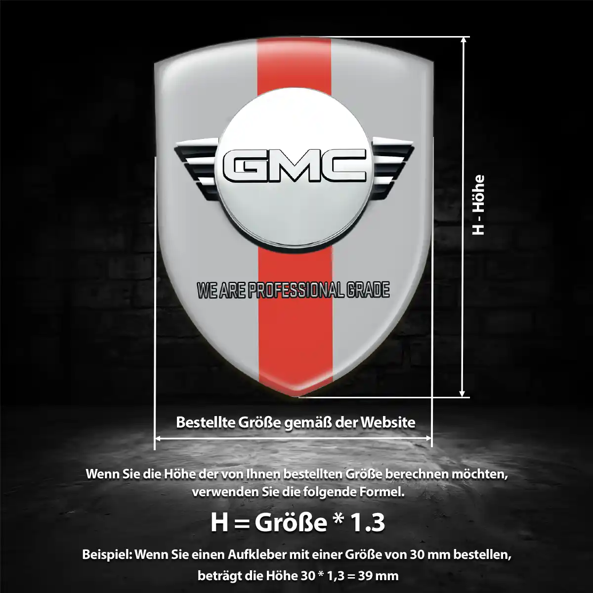 GMC Aufkleber Silikon Embleme Elegantes Design