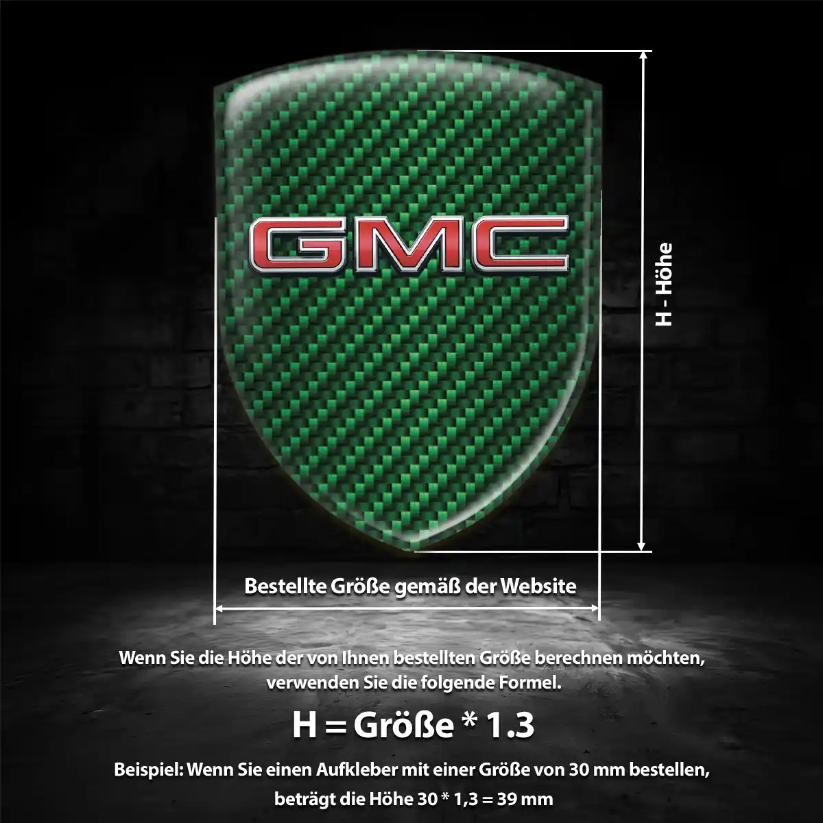 GMC Aufkleber Silikon Embleme Exterieurdesign