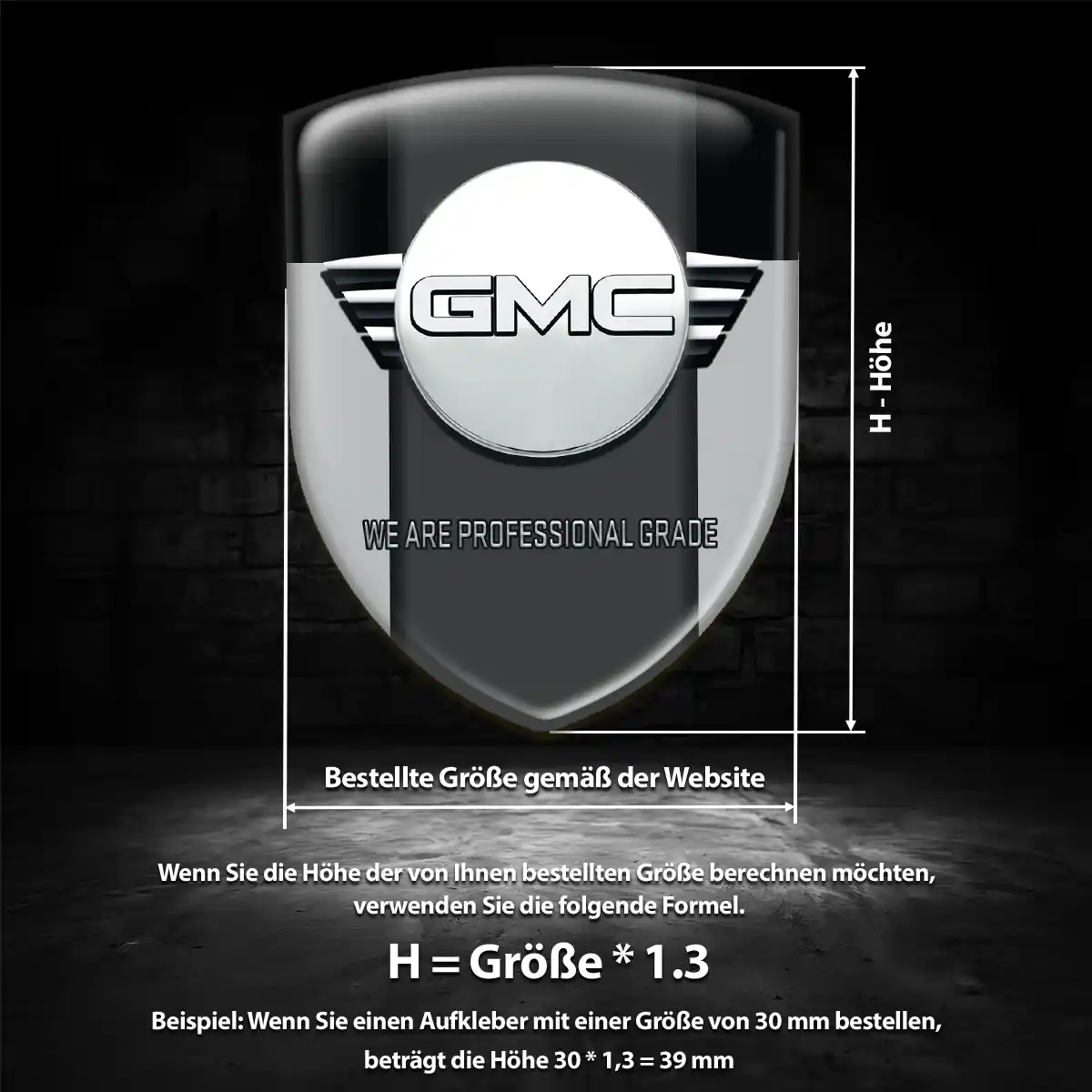 GMC Aufkleber Silikon Embleme Interieurdesign