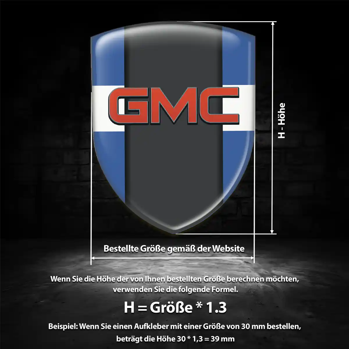 GMC Aufkleber Silikon Embleme Premiumqualität