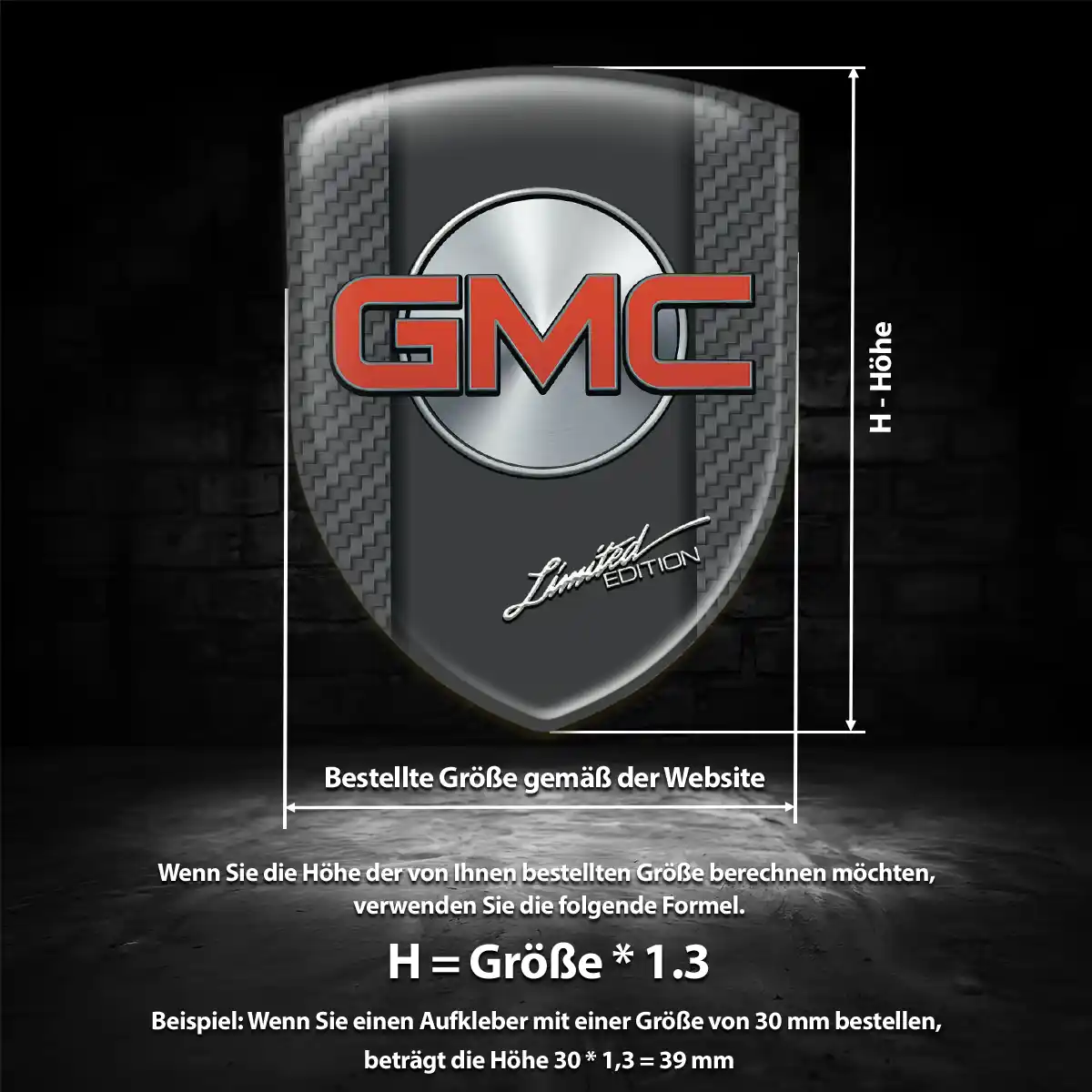 GMC Aufkleber Silikon Embleme Tuningfahrzeug