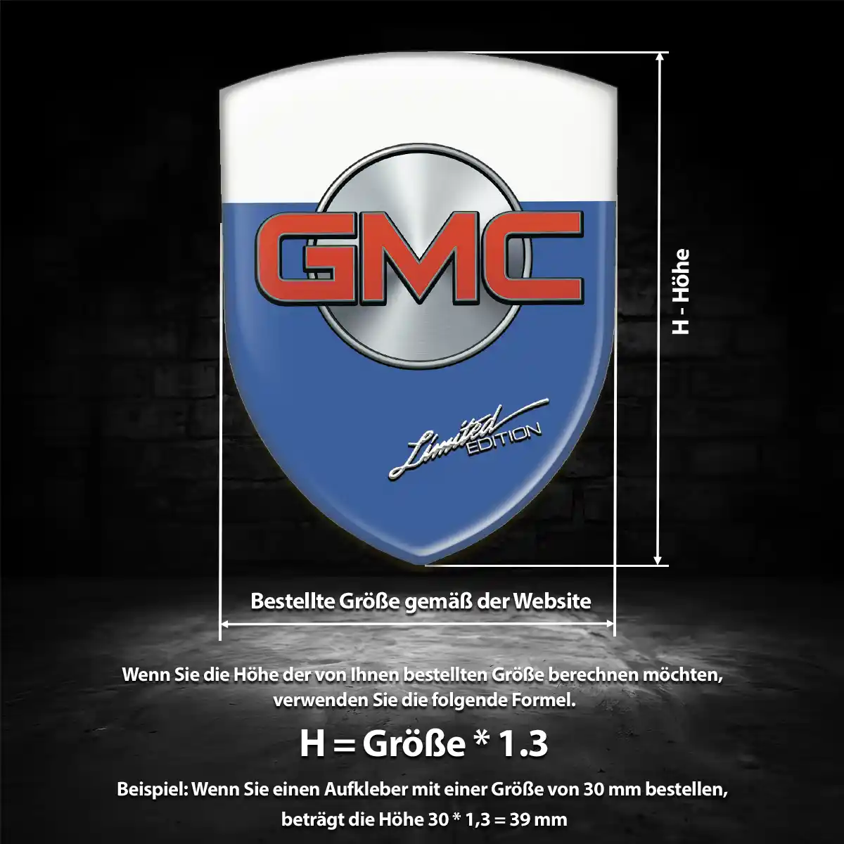 GMC Aufkleber Wappen Auto Limitierte Auflage