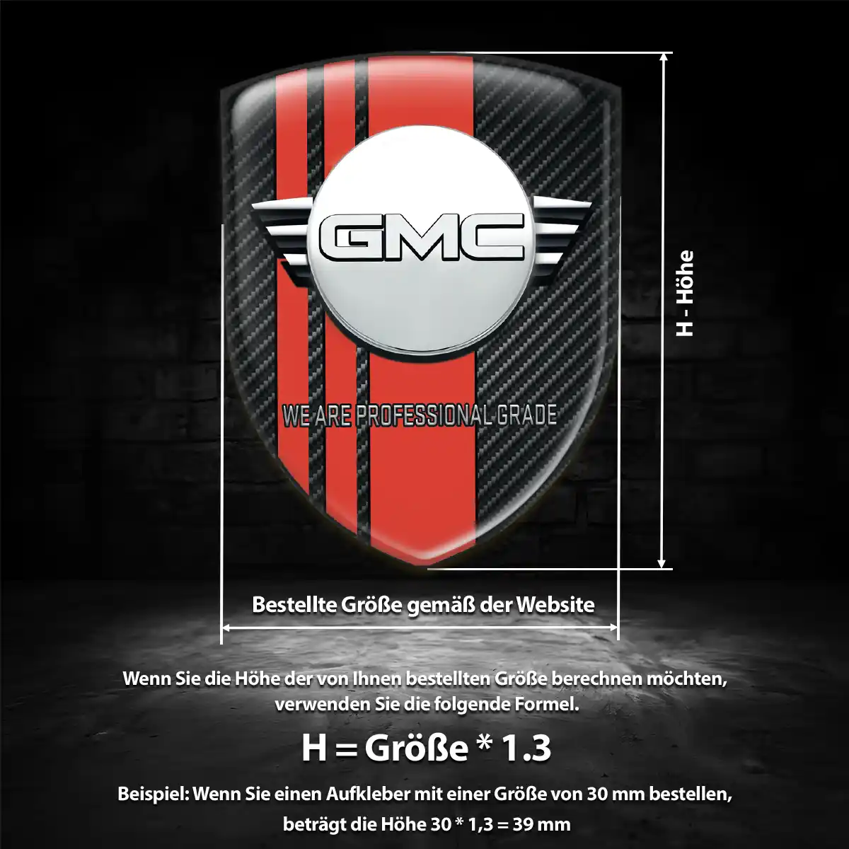 GMC Aufkleber Wappen Edles Design