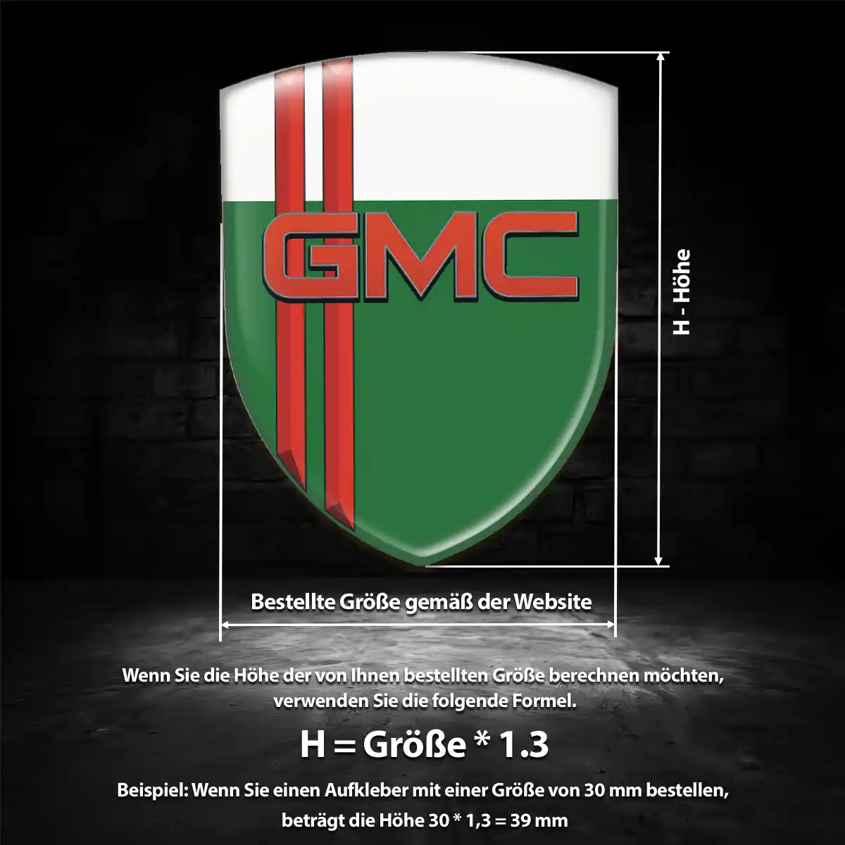 GMC Aufkleber Wappen Emblem Auto Premium-Edition