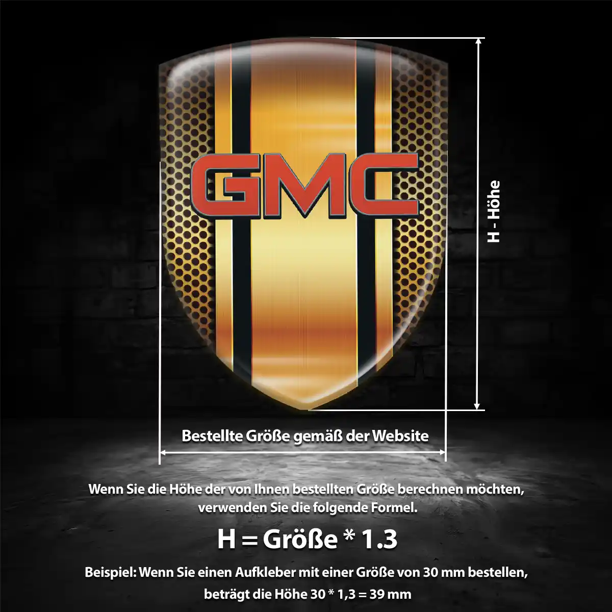 GMC Aufkleber Wappen Emblem Auto Premiumqualität