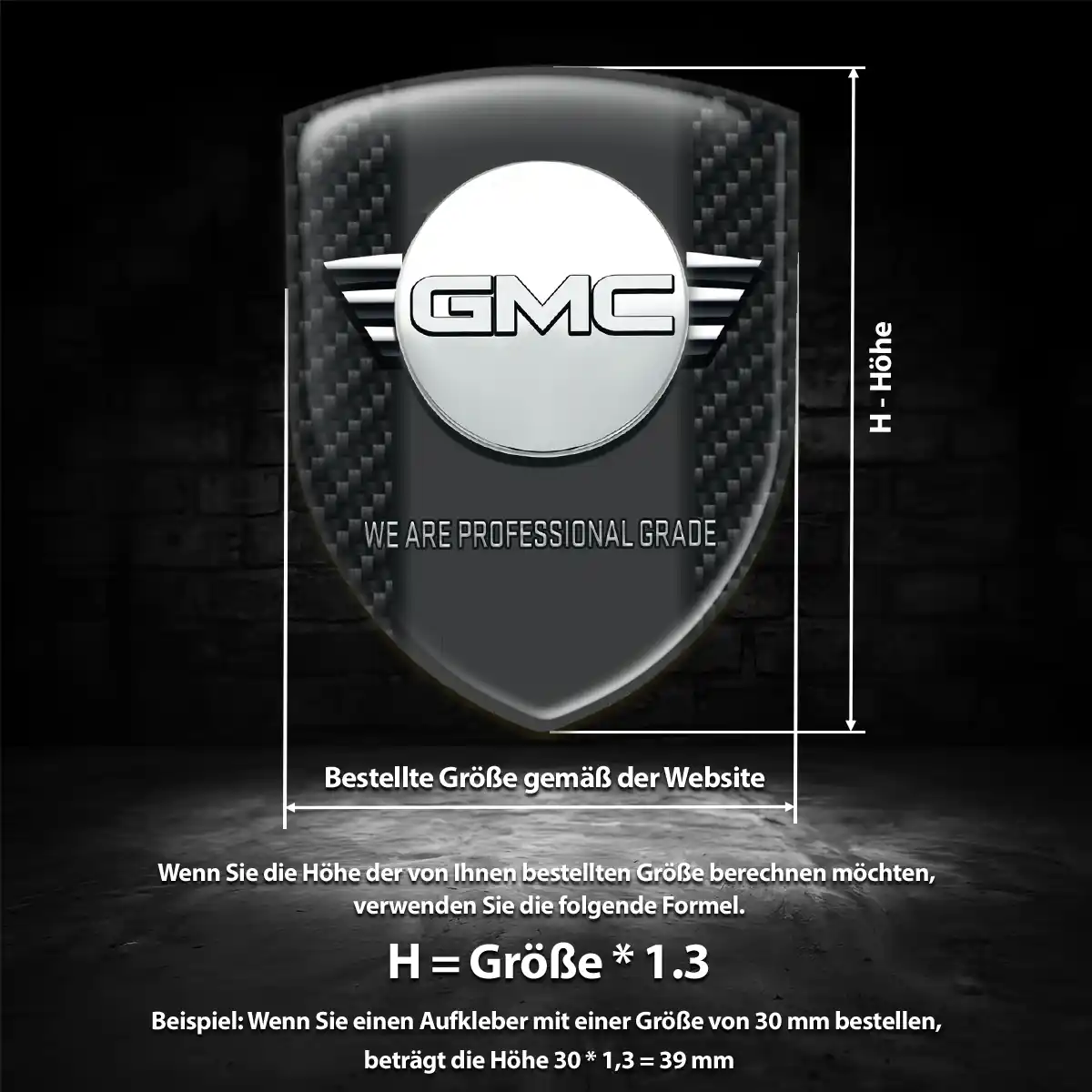 GMC Aufkleber Wappen Emblem Edles Design