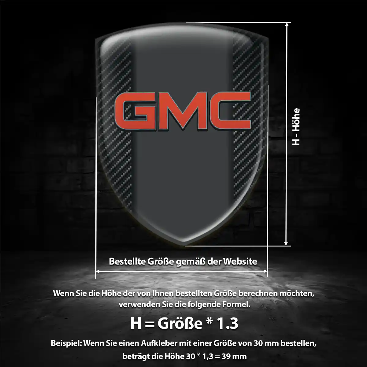 GMC Aufkleber Wappen Emblem Exterieurdesign
