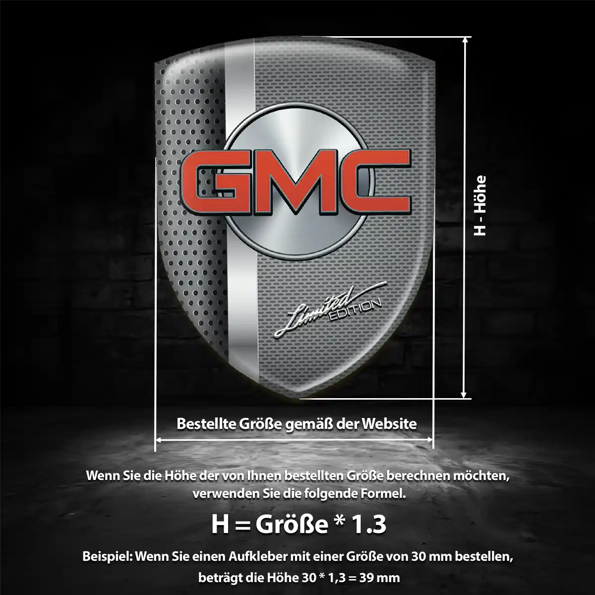 GMC Aufkleber Wappen Emblem Hohe Qualität