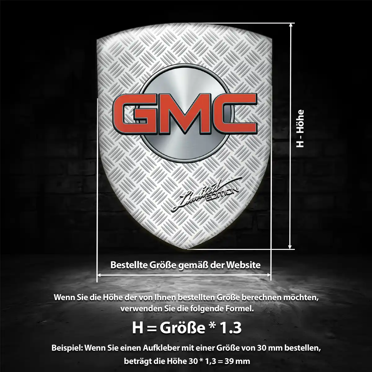 GMC Aufkleber Wappen Emblem Luxus-Edition