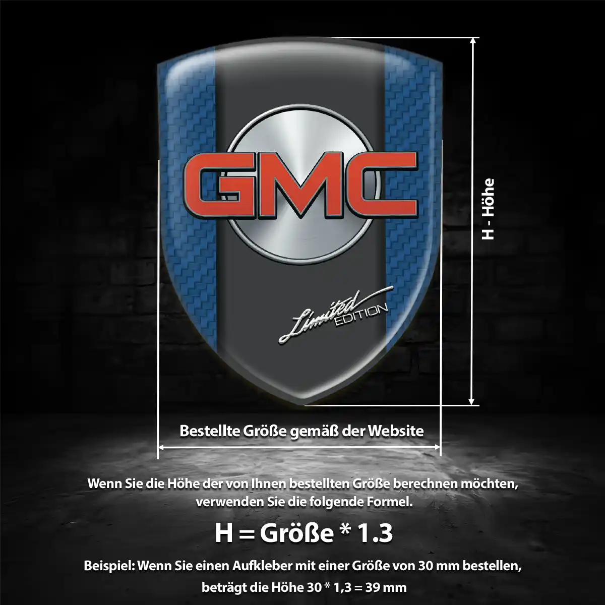 GMC Aufkleber Wappen Emblem Markenedition